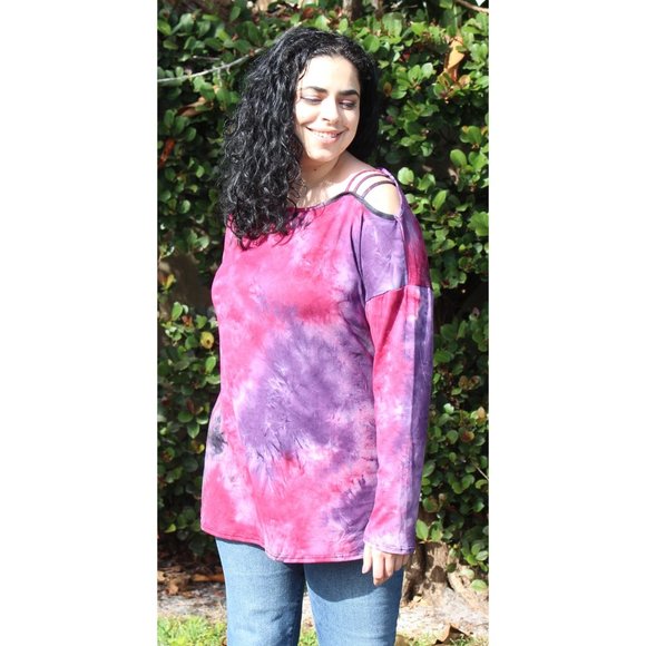 Blumin Tie Dye Strappy Top, Purple - Picture 3 of 6